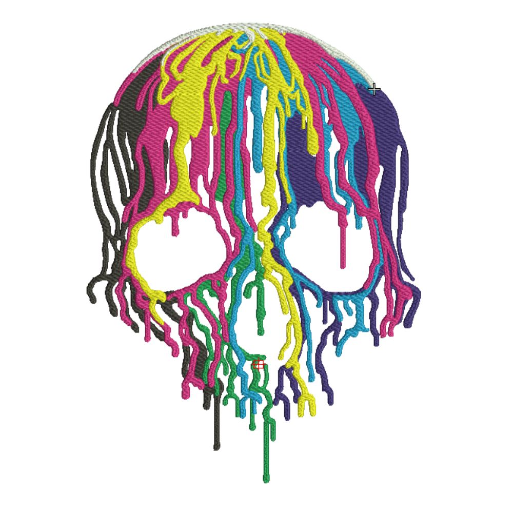 Colorful melting skull